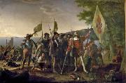 John Vanderlyn Landing of Columbus Spain oil painting artist